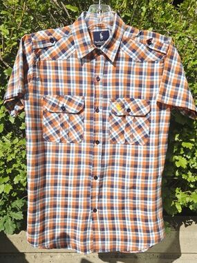 Polo by Ralph Lauren Authentic Wear Men’s/M Vintage Plaid Sh-Sleeve Shirt Pony